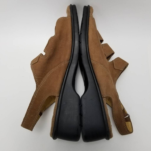 Red Cross Shoes Ultrasoft Womens Slingback Sandals Brown Leather Buckle 10 W - Picture 6 of 12